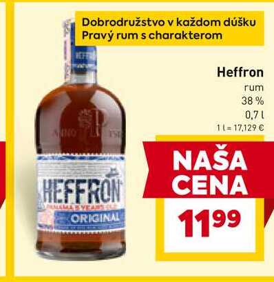 HEFFRON rum 38% 0,7l