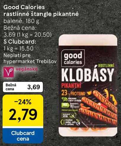 Good Calories rastlinné štangle pikantné, 180 g 
