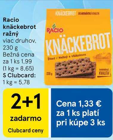 Racio knäckebrot ražný, 230 g