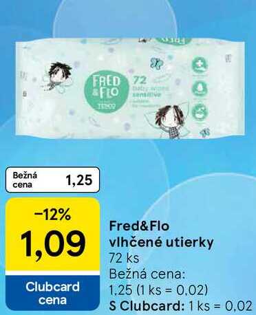 Fred&Flo vlhčené utierky, 72 ks