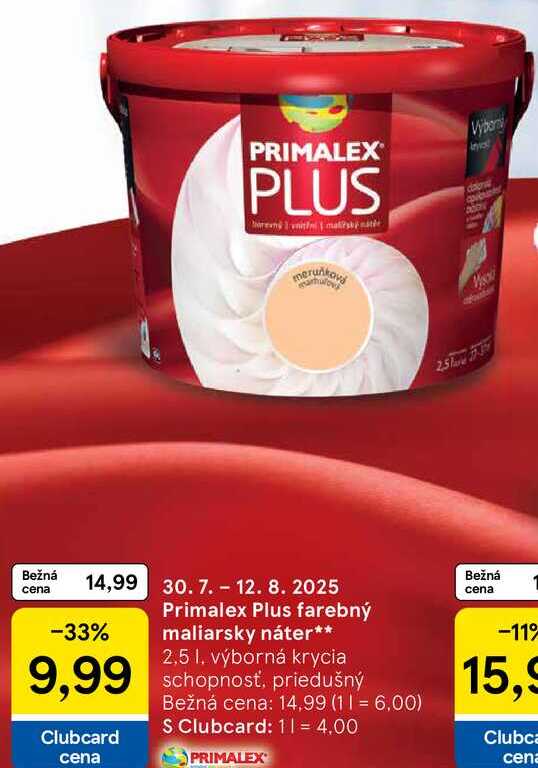 Primalex Plus farebný maliarsky náter, 2,5 l