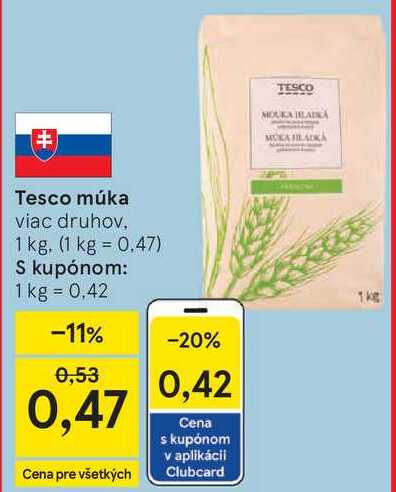 Tesco múka, 1 kg