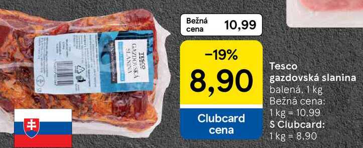 Tesco gazdovská slanina, 1 kg