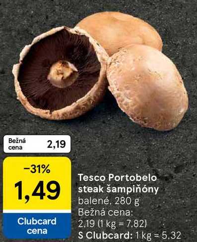 Tesco Portobelo steak šampiňóny, 280 g