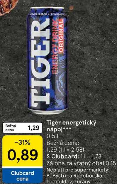 Tiger energetický nápoj, 0,5 l