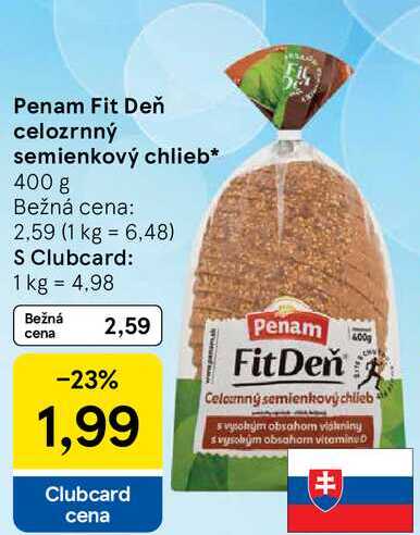 Penam Fit Deň celozrnný semienkový chlieb, 400 g 