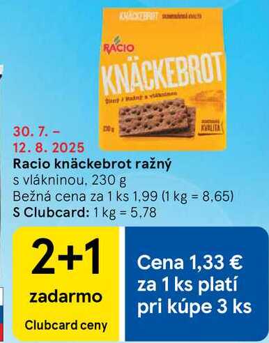 Racio knäckebrot ražný, 320 g