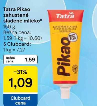 Tatra Pikao zahustené sladené mlieko, 150 g