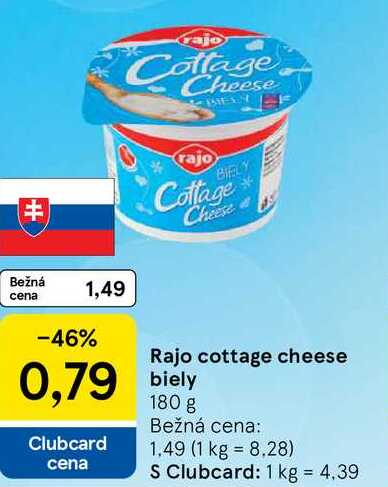 Rajo cottage cheese biely, 180 g