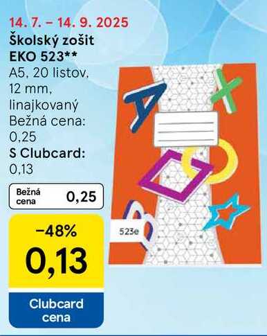 Školský zošit EKO 523