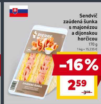 Sendvič zaúdená šunka s majonézou a dijonskou horčicou 170 g 