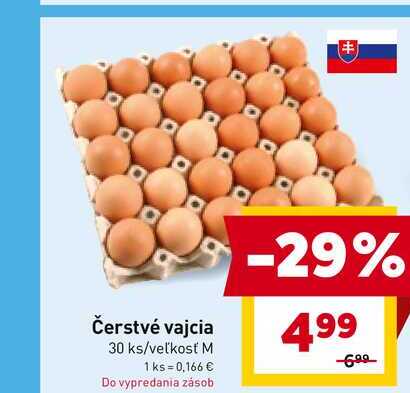 Čerstvé vajcia 30 ks/veľkosť M 