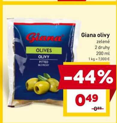 Giana olivy zelené 2 druhy 200 ml 