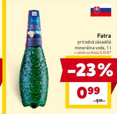 Fatra prírodná zásaditá minerálna voda, 1l