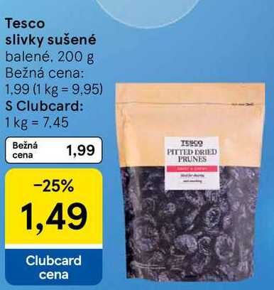 Tesco slivky sušené, 200 g