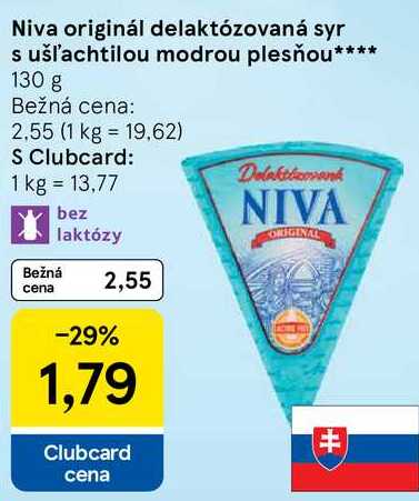 Niva originál delaktózovaná syr s ušľachtilou modrou plesňou, 130 g