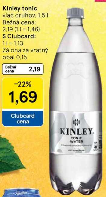 Kinley tonic, 1,5 l