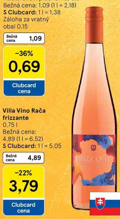 Villa Vino Rača frizzante, 0,75 l