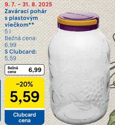 Zavárací pohár s plastovým viečkom