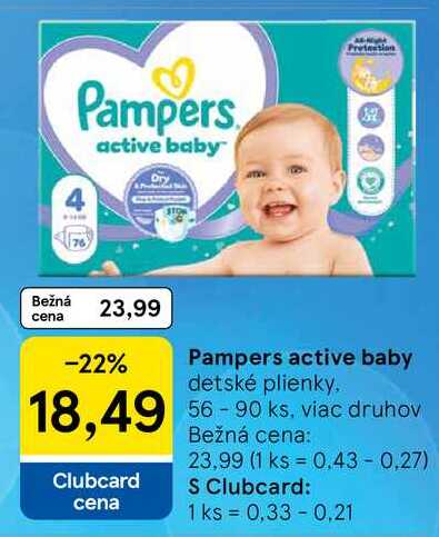 Pampers active baby, 56-90 ks