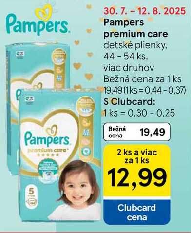 Pampers premium care, 44 - 54 ks