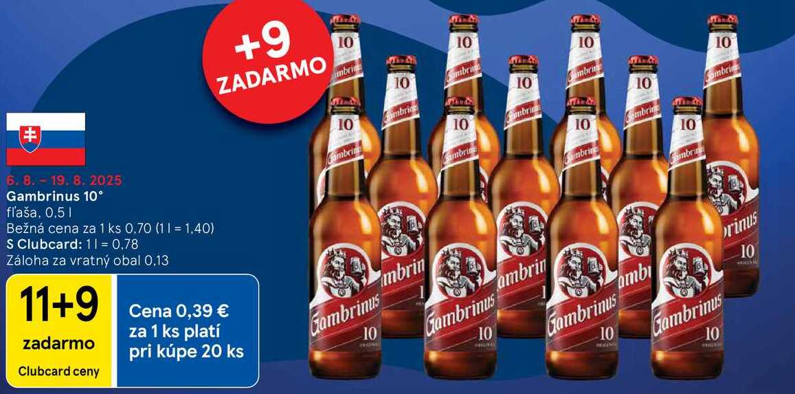 Gambrinus 10°, 0,5 l