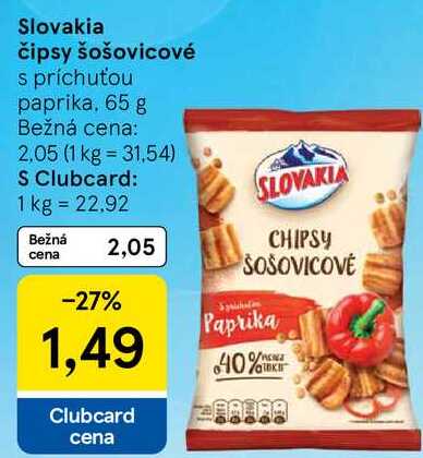 Slovakia čipsy šošovicové, 65 g