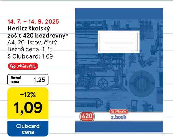 Herlitz školský zošit 420 bezdrevný