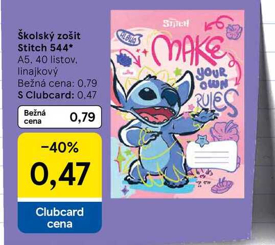 Školský zošit Stitch 544