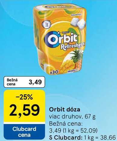 Orbit dóza, 67 g