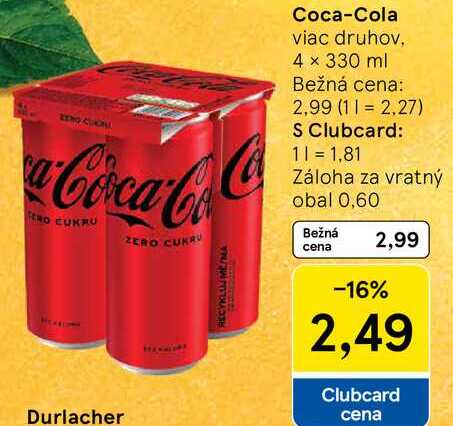 Coca-Cola, 4x 330 ml 