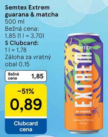 Semtex Extrem guarana & matcha, 500 ml 