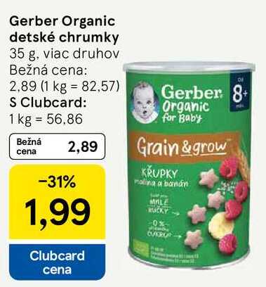 Gerber Organic detské chrumky, 35 g