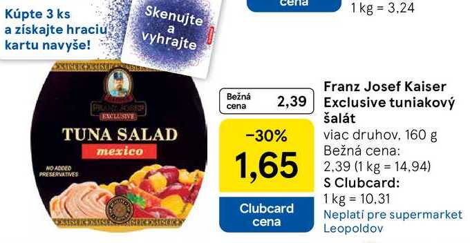 Franz Josef Kaiser Exclusive tuniakový šalát, 160 g