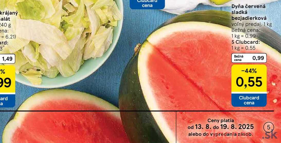 Dyňa červená sladká bezjadierková, 1 kg 