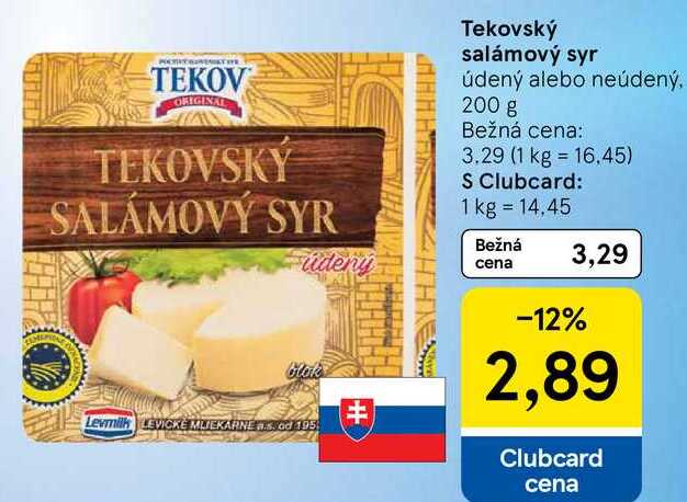 Tekovský salámový syr, 200 g 