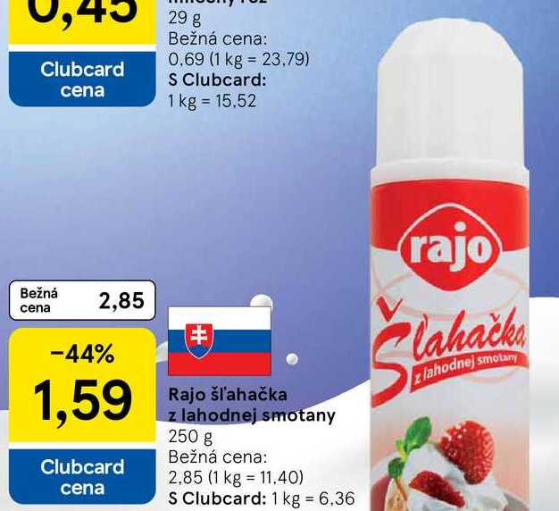 Rajo šľahačka z lahodnej smotany, 250 g 