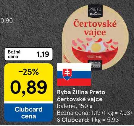 Ryba Žilina Preto čertovské vajce, 150 g 