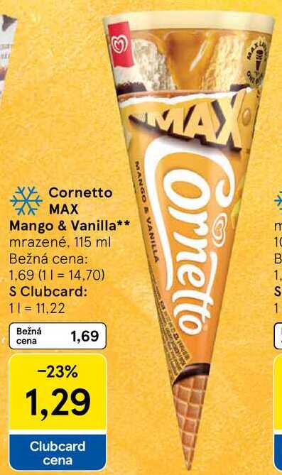 Cornetto MAX Mango & Vanilla, 115 ml 