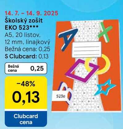 Školský zošit EKO 523