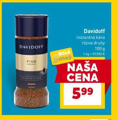Davidoff instantná káva rôzne druhy 100 g 
