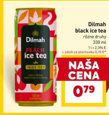 Dilmah black ice tea rôzne druhy 330 ml