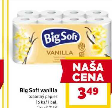 Big Soft vanilla toaletný papier 16 ks