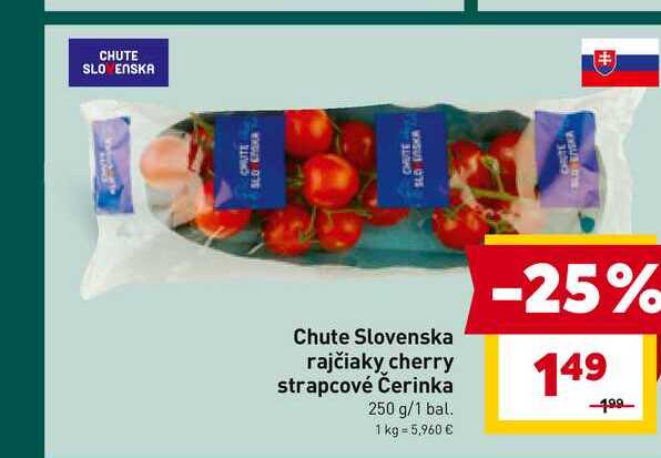 Chute Slovenska rajčiaky cherry strapcové Čerinka 250 g