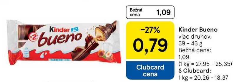 Kinder Bueno, 39-43 g
