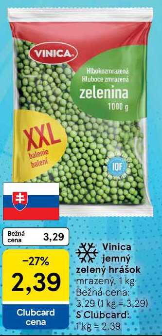 Vinica jemný zelený hrášok, 1 kg
