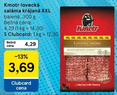 Kmotr lovecká saláma krájaná XXL, 300 g 