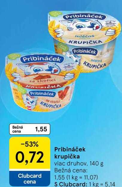 Pribináček krupička, 140 g