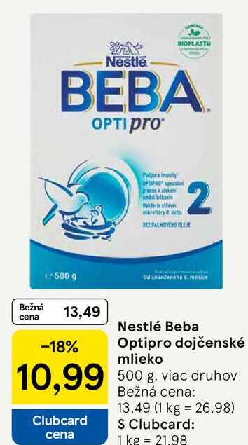 Nestlé Beba Optipro dojčenské mlieko, 500 g