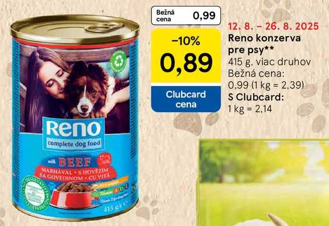 Reno konzerva pre psy, 415 g